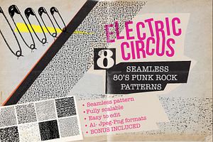 80’s Punk Rock Seamless Patterns, a Pattern Graphic by Dawn Patrol Digital