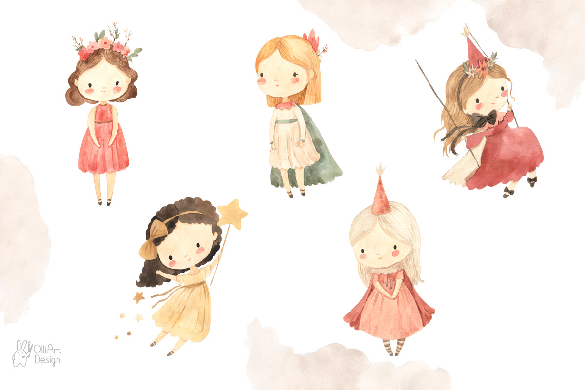 LITTLE FAIRIES Watercolor collection, an Animal Illustration by OlliArtDesign (Photo 2 of 11)