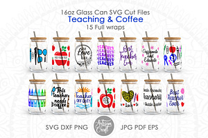 Teacher can glass SVG cut files