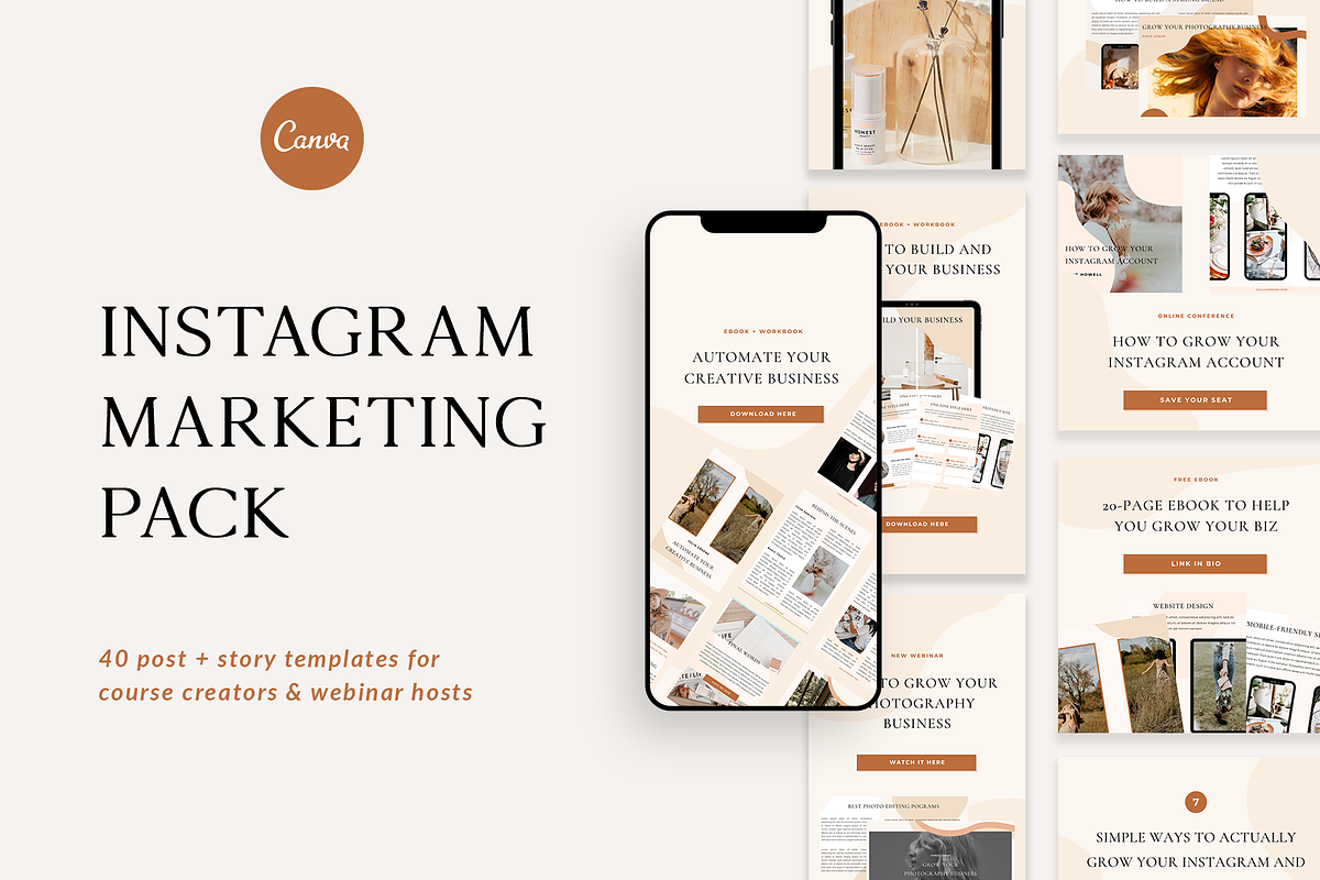 Instagram Marketing Pack | CANVA, a Social Media Template by Ralony (Photo 1 of 19)
