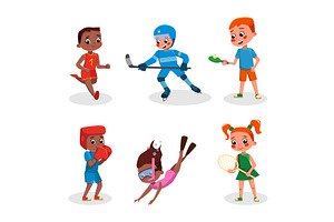 Happy Children Playing Sport and, a Person Illustration by TopVectors
