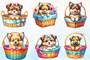 Watercolor Puppy Dog With Basket Cl, a Seasonal Illustration by Rose Art (Thumbnail 3 of 3)