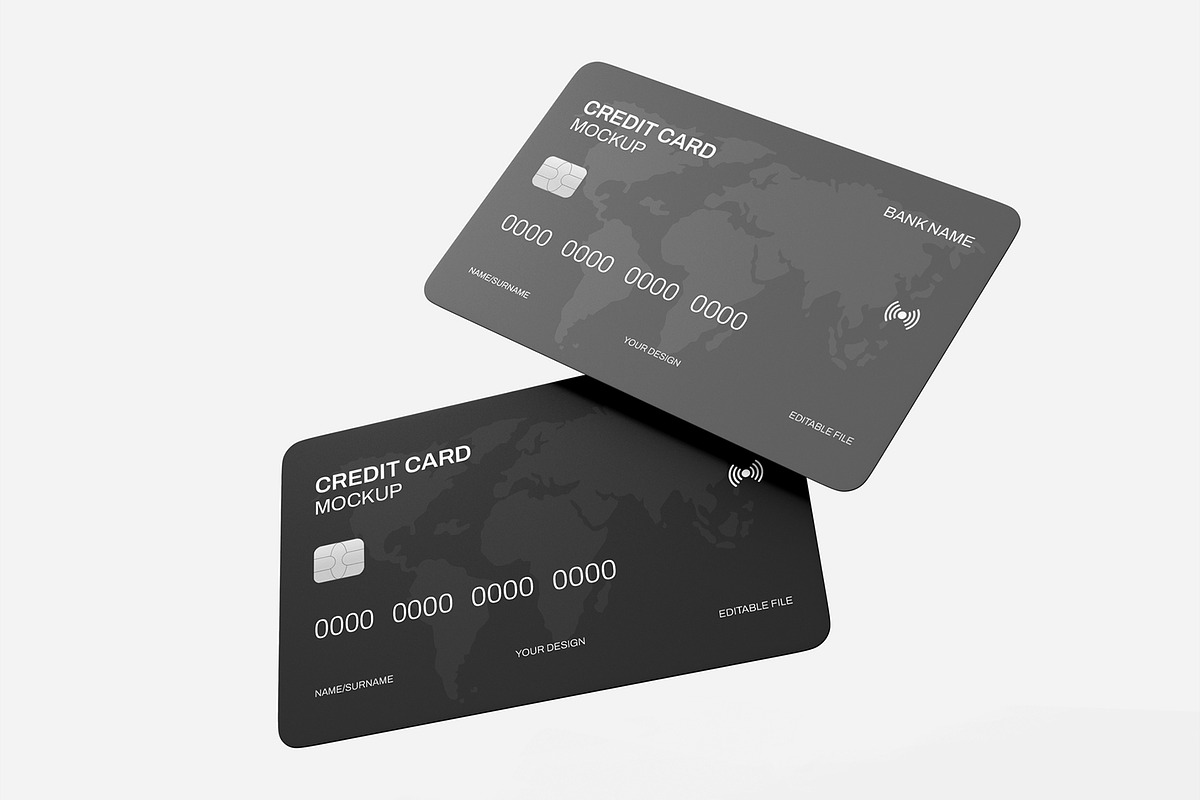 Realistic Floating Credit Card Mock, a Product Mockup by graphypix (Photo 4 of 4)