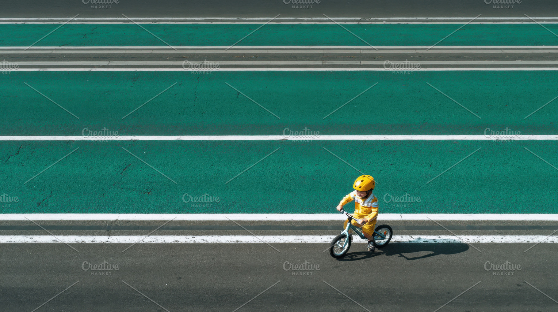 Child rides bicycle on the road, a Photo by Beautiful things