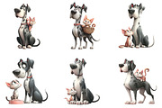 Great Danes with Kittens Clipart, an Illustration by DreamArtGraphic (Thumbnail 6 of 7)