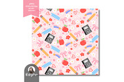 Pastel School Supplies Seamless File, a Pattern Graphic by KisbyArt (Thumbnail 2 of 3)