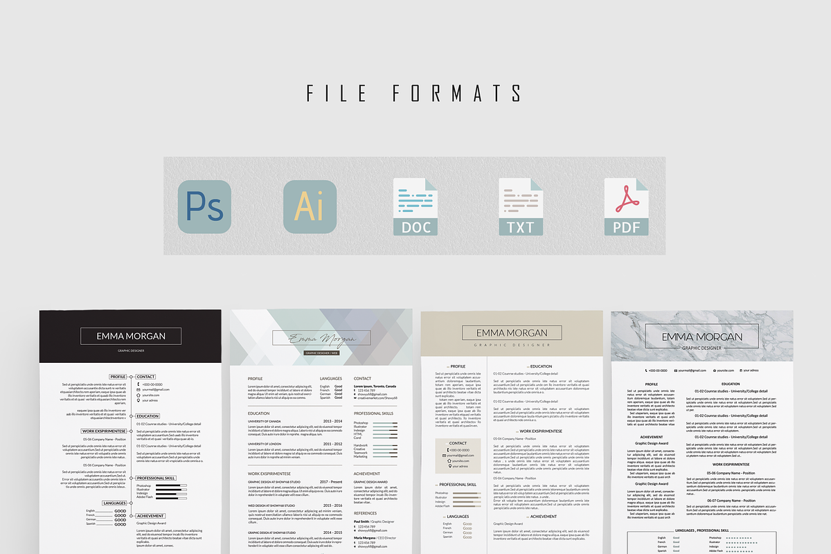 Professiona Resume BUNDLE Template M, a Resume Template by Showy68 Template (Photo 2 of 6)