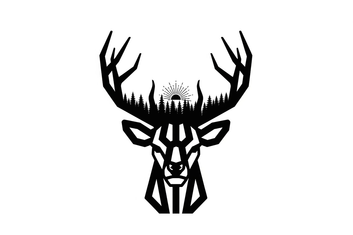 Artistic Geometric Deer Head Bundle, an Illustration by yasushie (Photo 31 of 31)