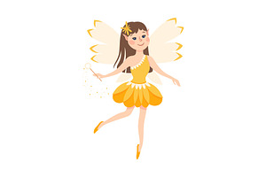 Cute Girl Fairy With Magic Wand