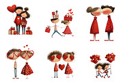 Quirky Valentine Clipart, an Illustration by CreationArt (Thumbnail 2 of 7)