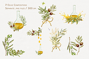 Olive Whispers Watercolor Collection, a Decorative Illustration by Aurella Art (Thumbnail 5 of 15)