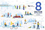 Eco Transport Vector Scenes, a Person Illustration by Tera Vector (Thumbnail 1 of 2)