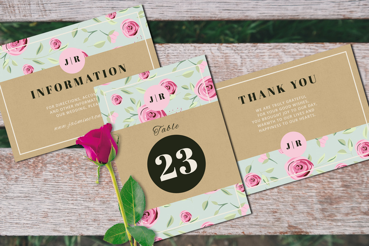 Vintage Wedding Invitation Suite, an Invitation Template by wulano (Photo 5 of 5)