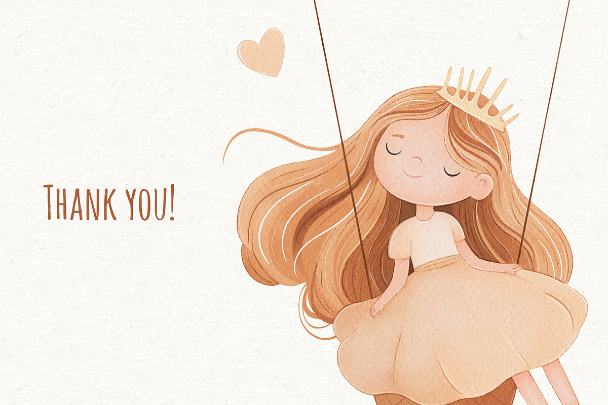 Cute Unicorn and Princess Clipart, a Person Illustration by ekossa_art (Photo 8 of 8)