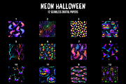 Neon Halloween Digital Paper, a Pattern Graphic by Chromolume Studio (Thumbnail 2 of 28)