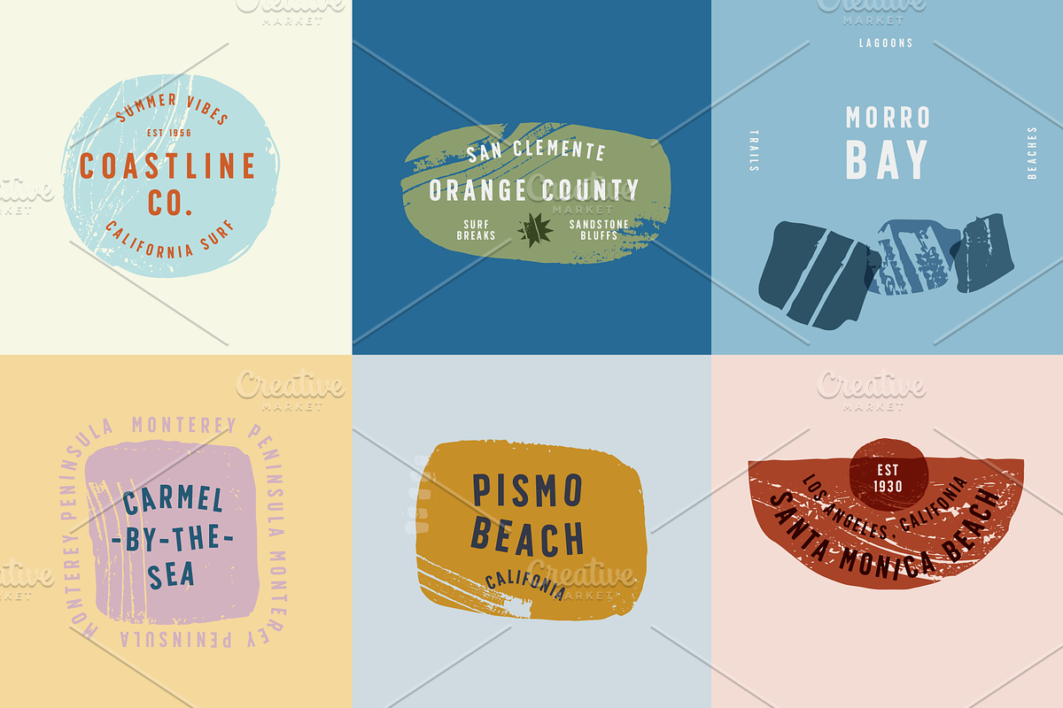 Textured Shapes & Badges Set, a Texture Illustration by Mere Hunter (Photo 7 of 10)