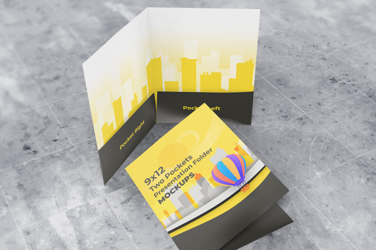 912 Two Pocket Folder Mockups, a Books & Magazine Mockup by Vectogravic Design (Photo 1 of 5)