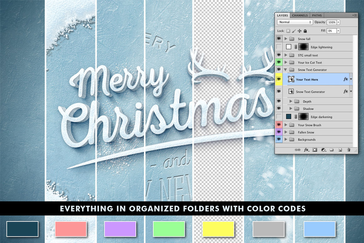 50% Off Snow Text Generator, a Layer Style Add-On by Fresh Design Elements (Photo 5 of 6)