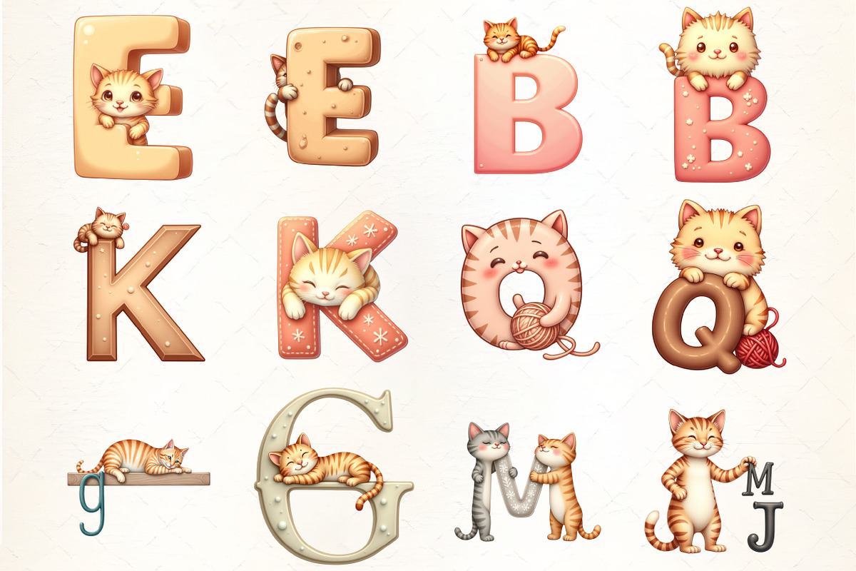 Cat Alphabet Sublimation Clipart, an Illustration by CrexoraLab (Photo 5 of 5)