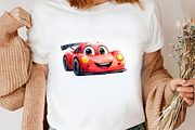 Watercolor Kawaii Race Car Clipart, an Illustration by Canvas Craft (Thumbnail 7 of 8)