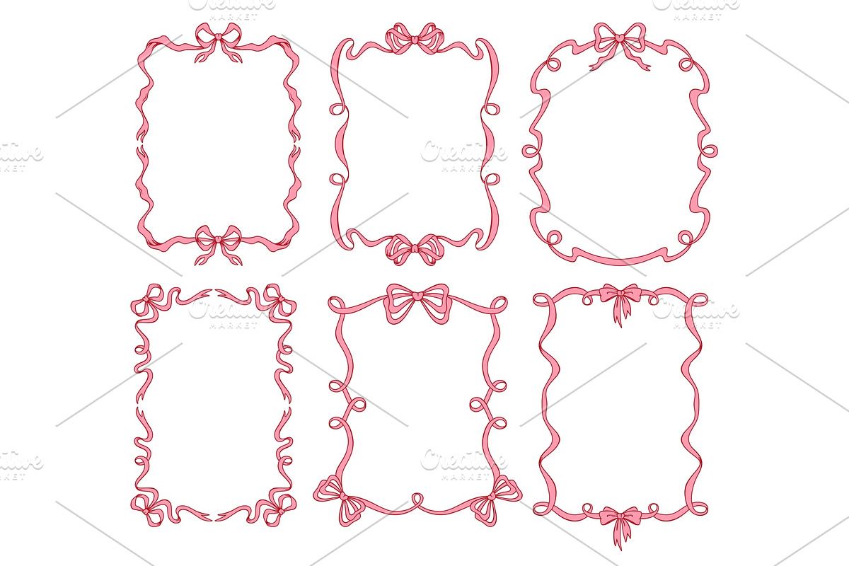 Pink and red coquette frames, a Decorative Illustration by Buch&Bee (Photo 3 of 3)