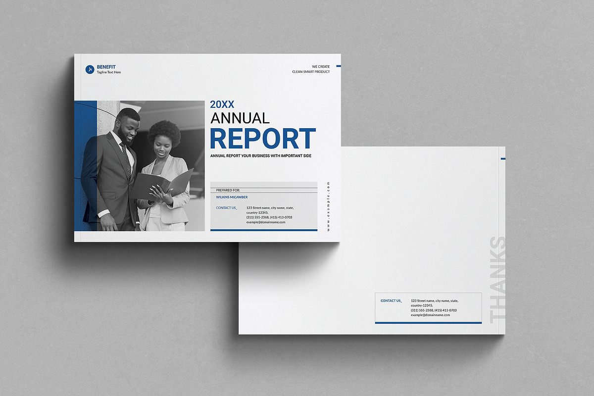 Annual Report Template Landscape, a Brochure Template by MassiveCreator (Photo 5 of 5)