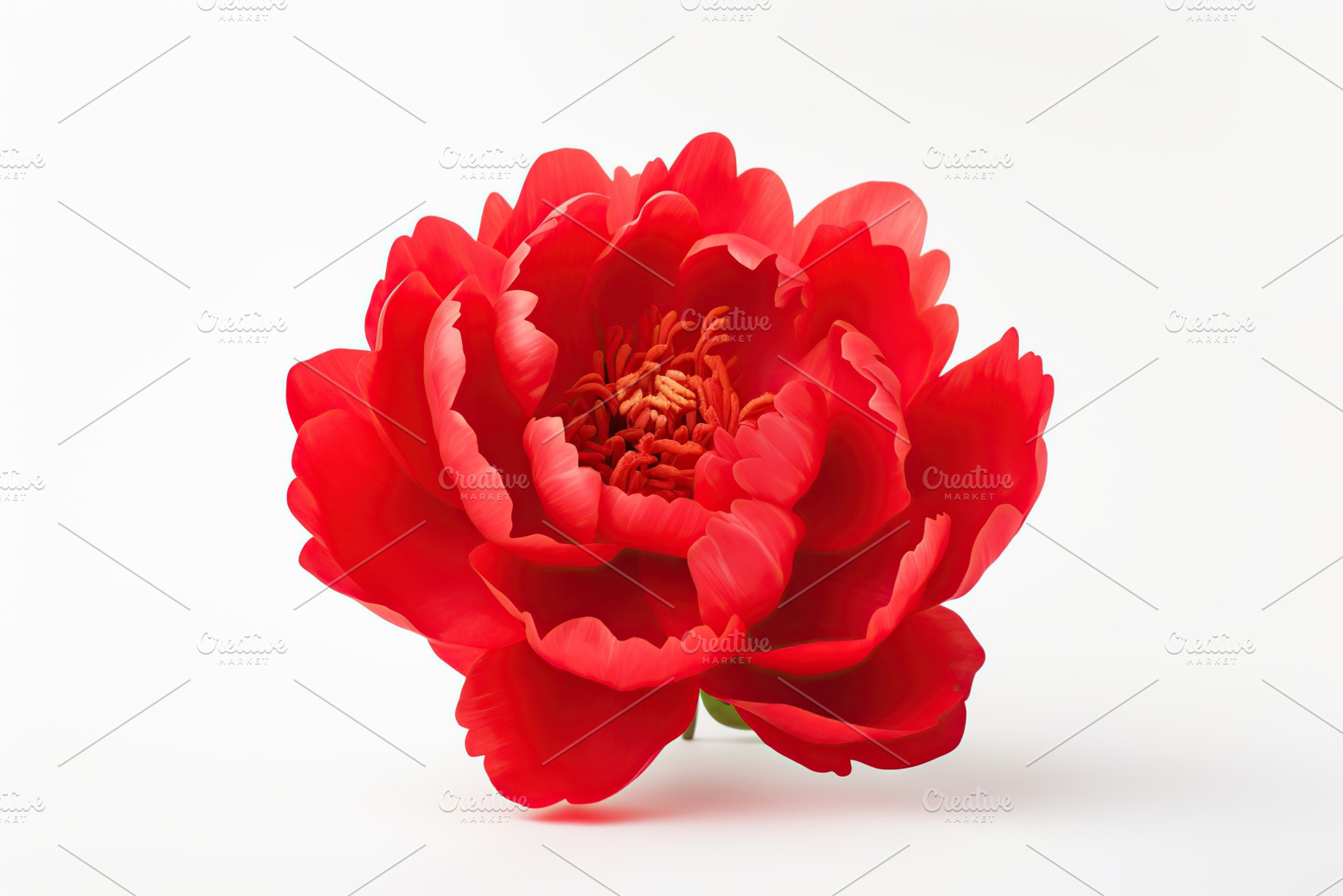 Red peony flowers on white background, a Nature Photo by AlyaAnd