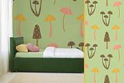 Woodland Mushrooms pattern & clipart, a Seasonal Illustration by Carpet Tapete Pretzel (Thumbnail 7 of 13)