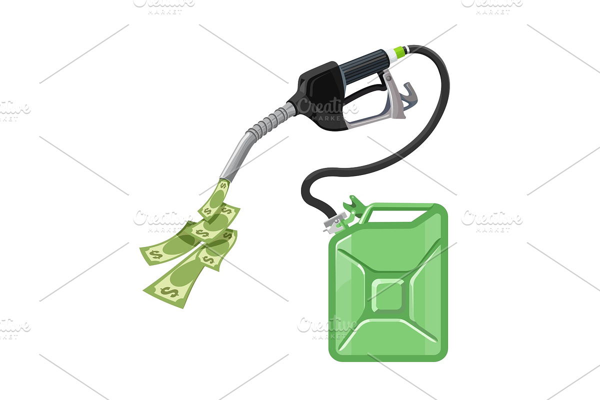 Gasoline and petrol fuel pump with, an Object Illustration by Shanvood art