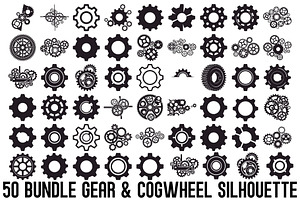Gear & Cogwheel Silhouette Vector Bu, an Illustration by jahid234