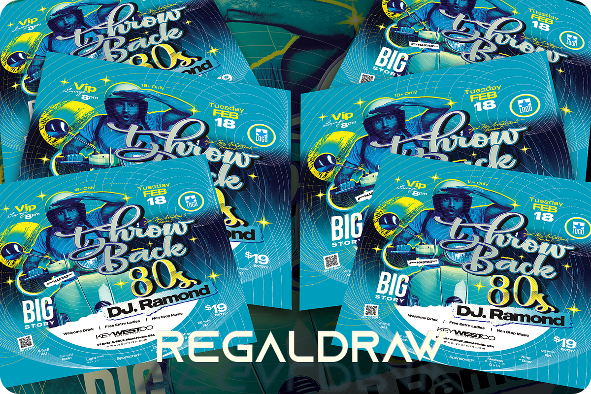 Throw Back 80s Flyer, a Flyer Template by regalDRAW (Photo 3 of 3)