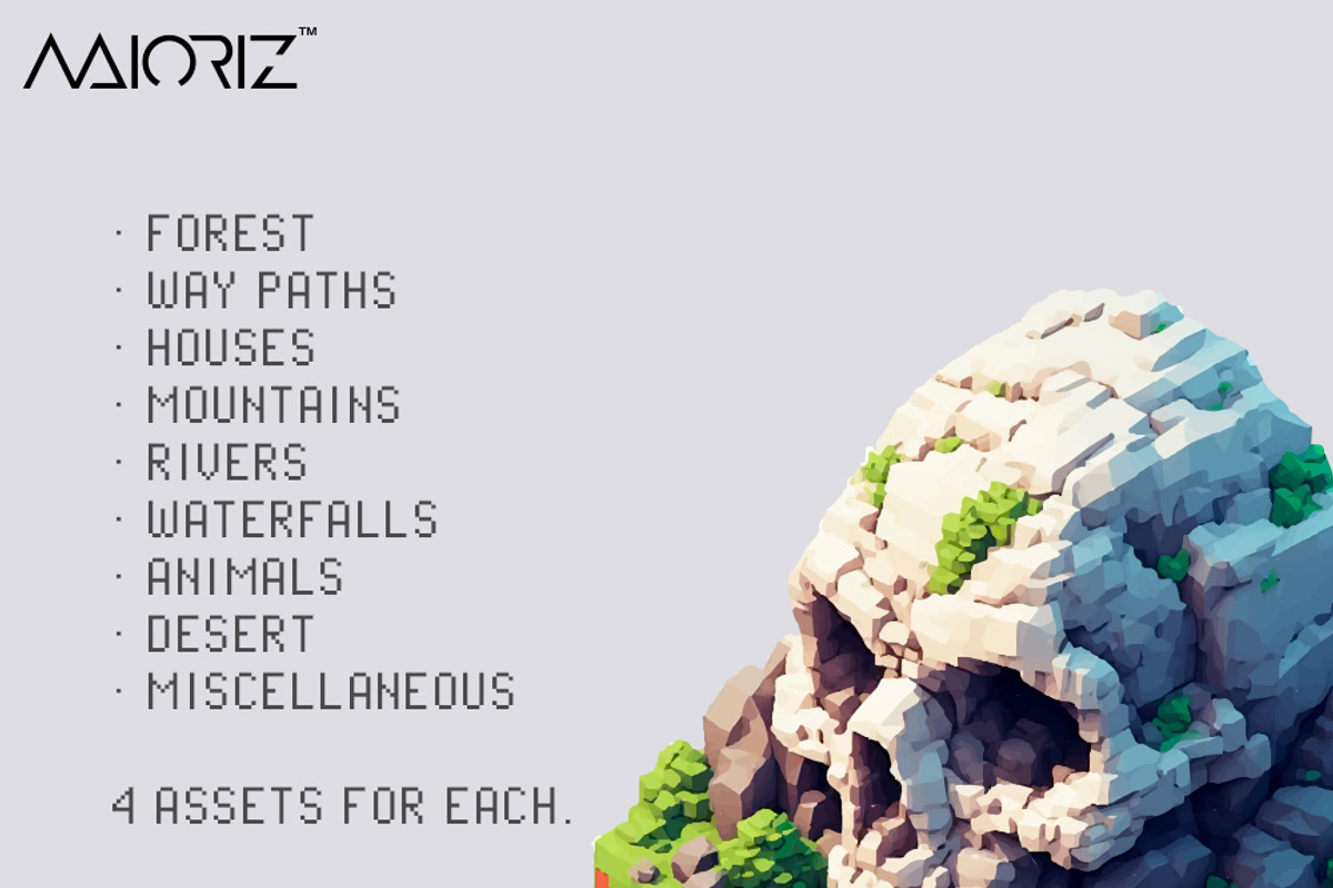 Voxel Isometric Fantasy Terrain Asse, an Object Graphic by Maioriz Shop (Photo 3 of 8)