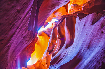 The purple hues slot canyon Antelope., a Nature Photo by kavram
