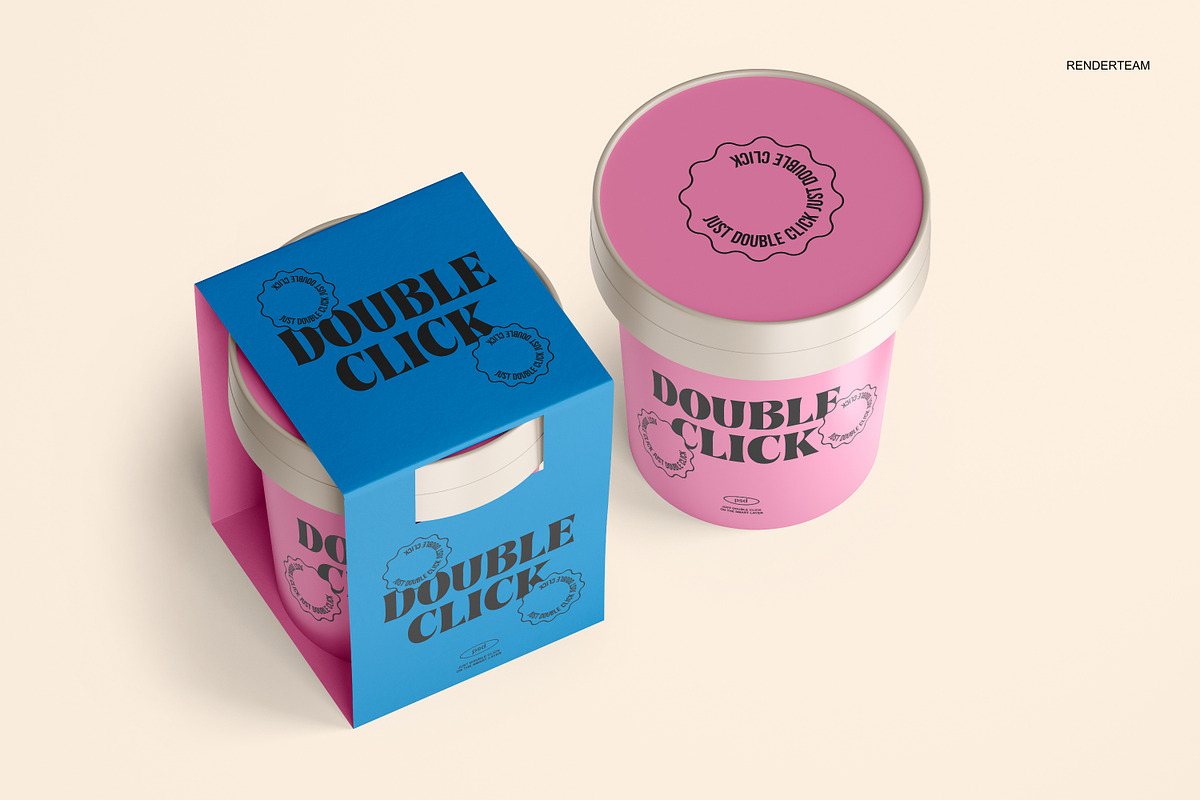 Ice Cream Packaging Mockup Set, a Cups & Container Mockup by Renderteam (Photo 7 of 14)
