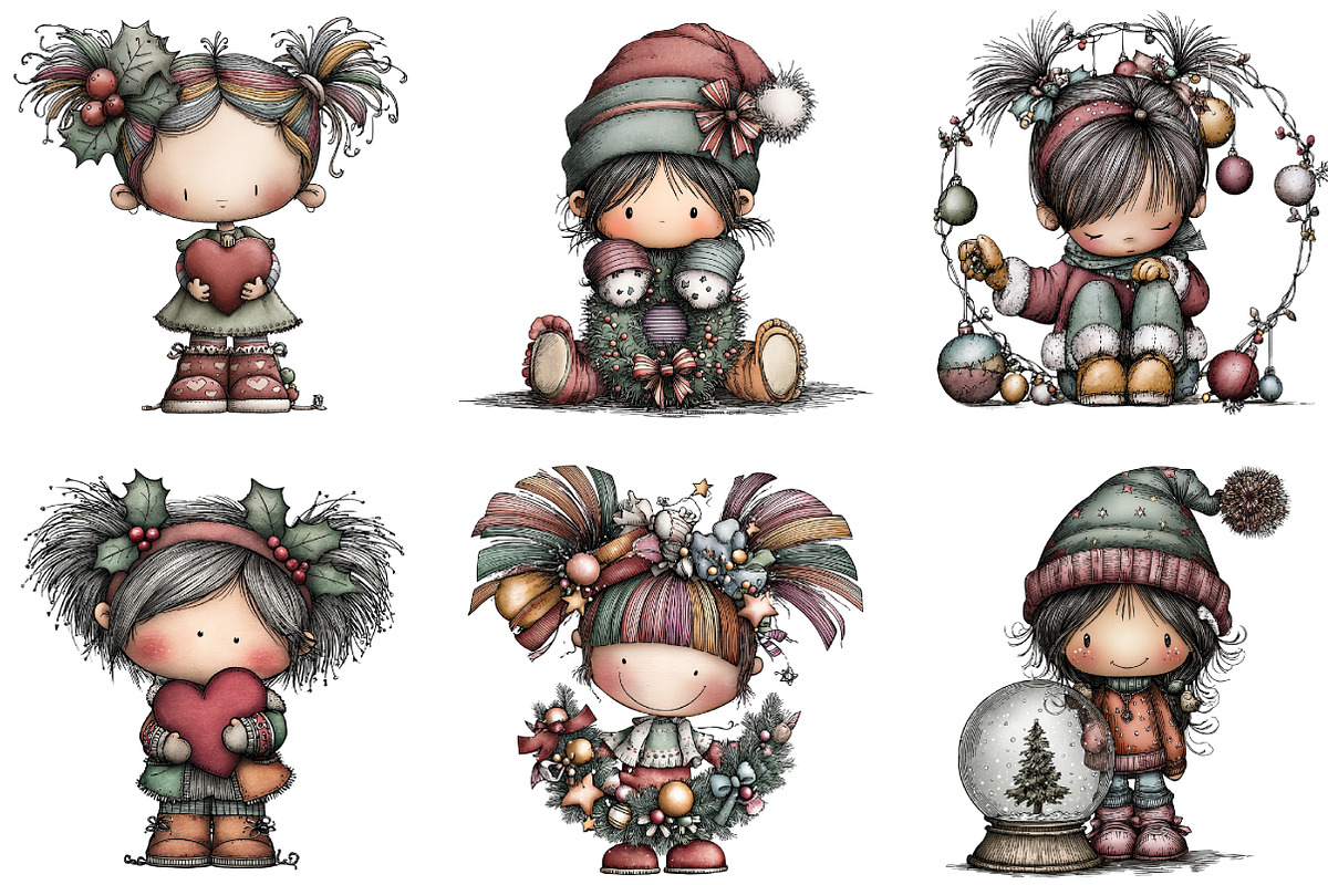 whimsical fantasy Christmas girl, an Illustration by DreamArtGraphic (Photo 2 of 5)