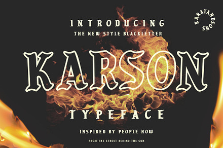 KARSON BLACKLETTER, a Blackletter Font by Karat Design