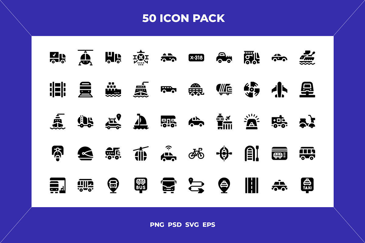 Transport icons, an Outline Icon by Wencory (Photo 1 of 2)
