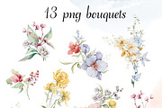 Wildflowers Watercolor bloom set, a Decorative Illustration by Edith’s World (Thumbnail 4 of 9)