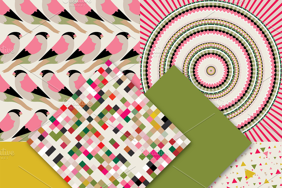 Bird pattern digital paper preview 3