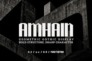 Amhain – Geometric Blackletter Font, a Blackletter Font by Graphr