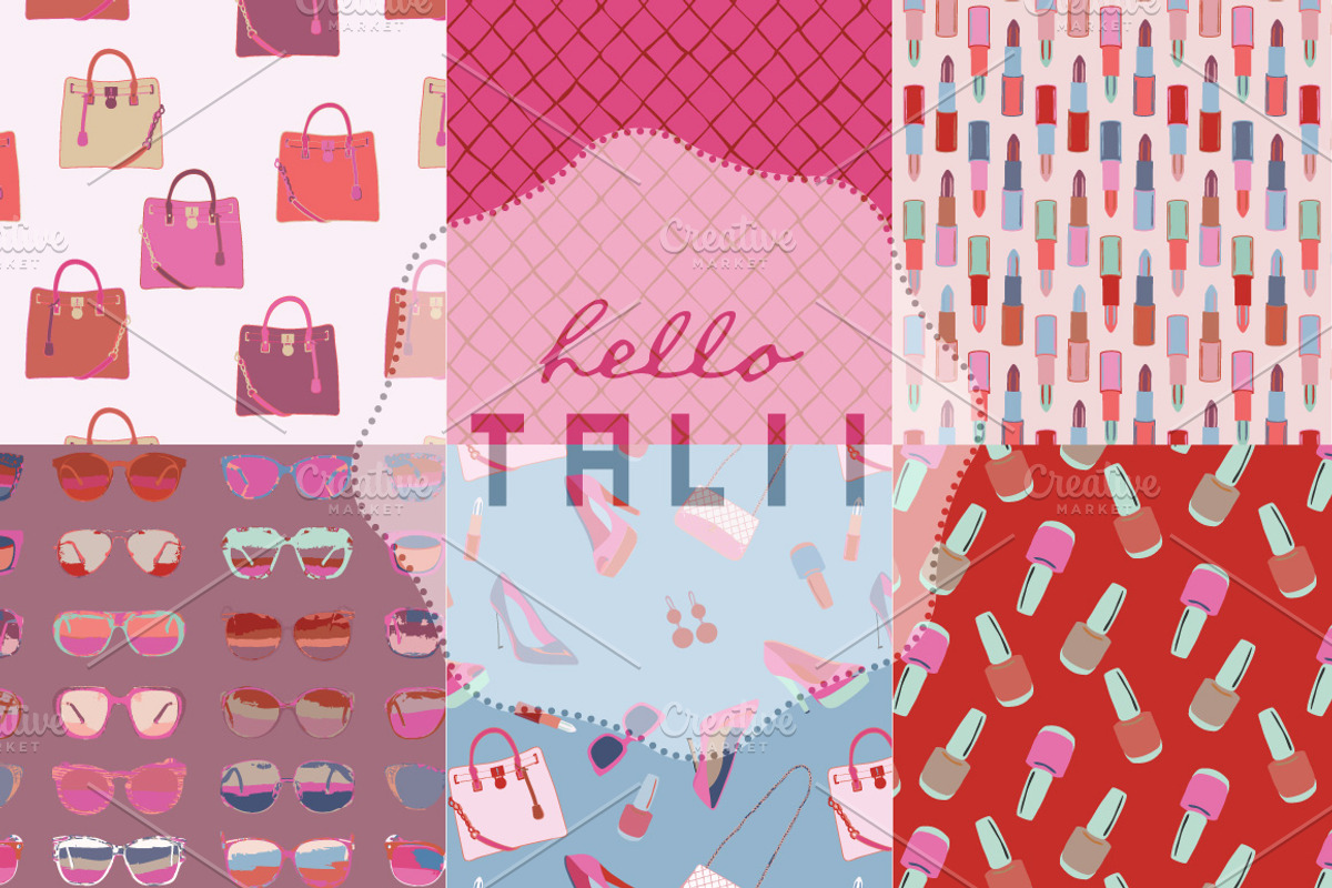 City Girl Fashion Set Digital Paper, a Pattern Graphic by Hello Talii (Photo 3 of 3)