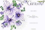 Watercolor Flowers Set Purple Garden, a Decorative Illustration by ViktoriyaD (Thumbnail 6 of 14)