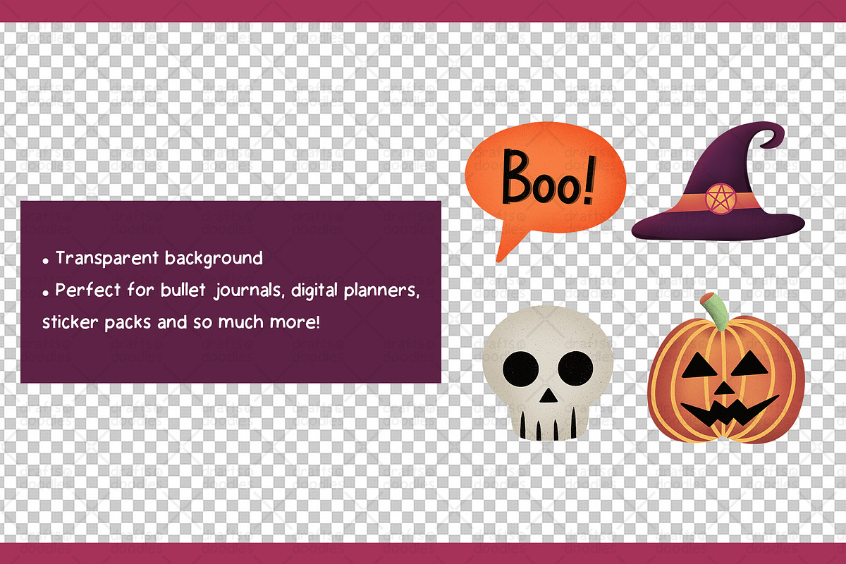 Basic Witch Halloween Clipart Set, an Object Graphic by Drafts n Doodles (Photo 3 of 3)