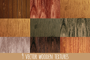 Set of 9 vector wooden textures, a Texture Graphic by VasilkovS