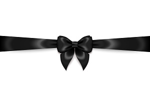silk ribbon bow black, an Object Graphic by kotoffei