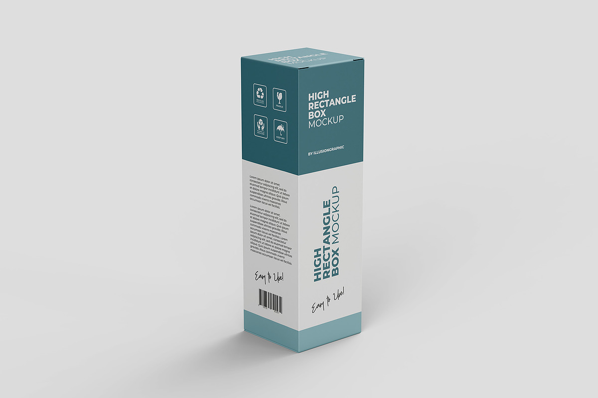 High Rectangle Box Mockup - 6 views, a Packaging Mockup by Illusiongraphic (Photo 3 of 19)