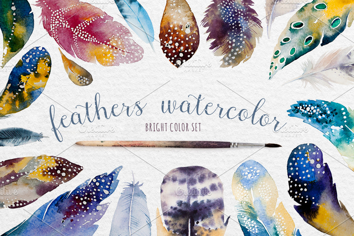 Watercolor feather DIY. BOHO style, a Graphic by Peace ART (Photo 1 of 3)