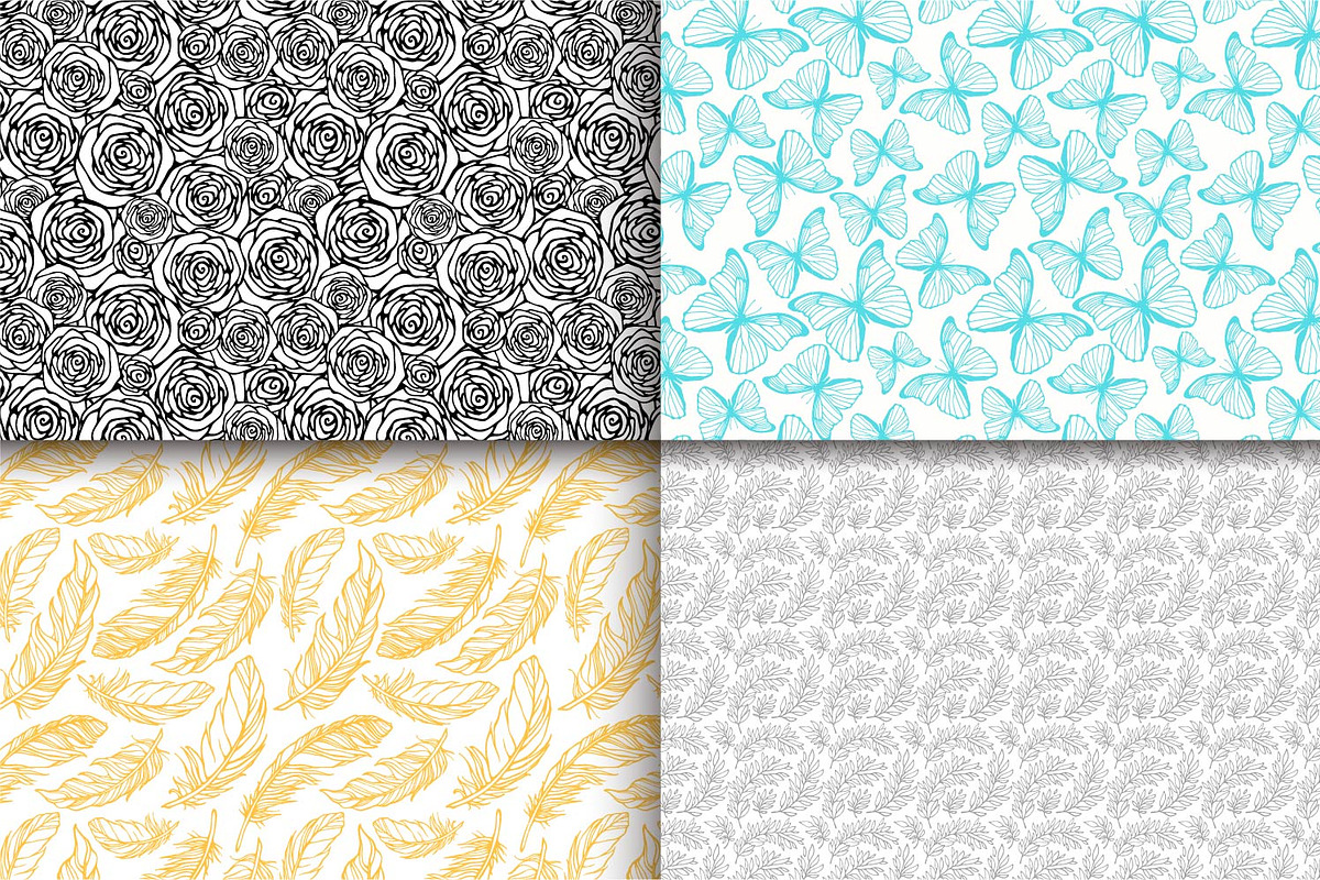 28 nature seamless patterns set preview 4