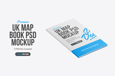 UK Map Book Mockup