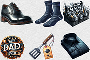 Classic Black Father's Day Clipart, an Illustration by Black Bird Studio (Thumbnail 4 of 6)